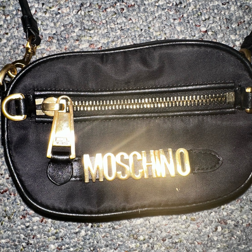 Moschino Black and Gold Studded Strap